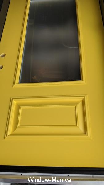 Yellow door. Modern front door. Executive panel